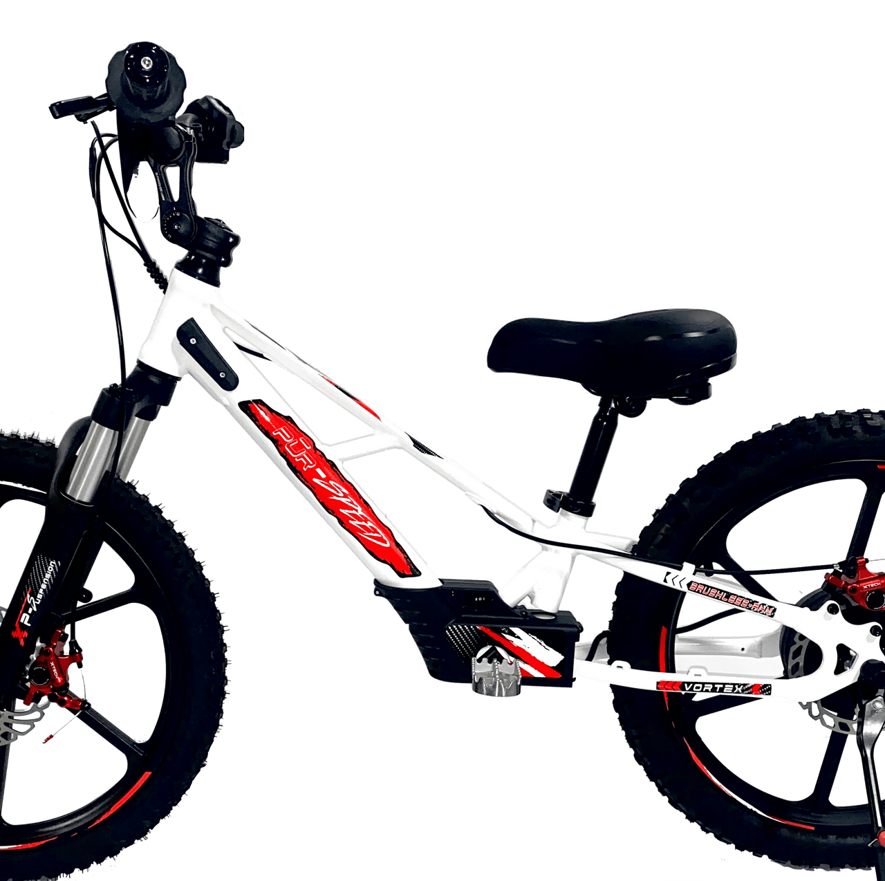 Pῡr-Speed 20" Xtreme Electric Balance Bike | Semi-Hydraulic Brake Calipers | 48v/500w with 4.0Ah Battery