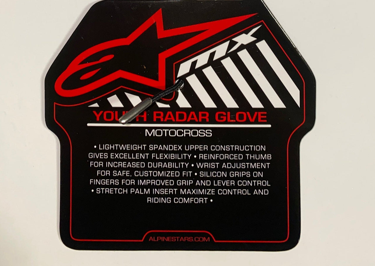 Children's MX Gloves- Alpine Stars Radar (Size Youth S) HOT ORANGE and BLACK