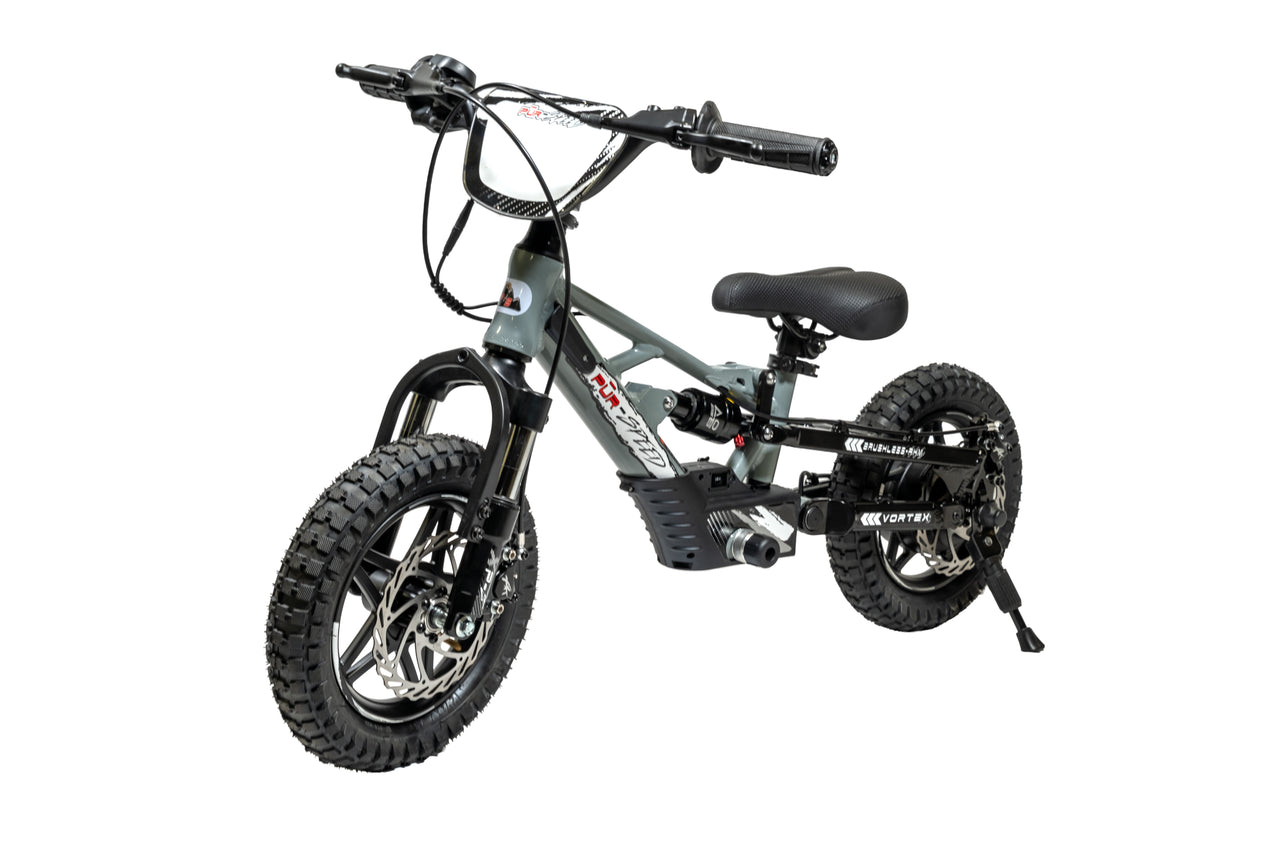Pῡr-Speed 12" Xtreme ULTRA Electric Balance Bike with FULL SUSPENSION, 36v/250w Motor and 5.0Ah Battery