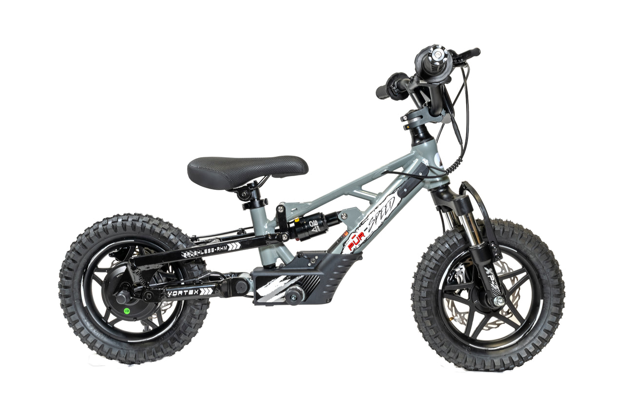 Pῡr-Speed 12" Xtreme ULTRA Electric Balance Bike with FULL SUSPENSION, 36v/250w Motor and 5.0Ah Battery