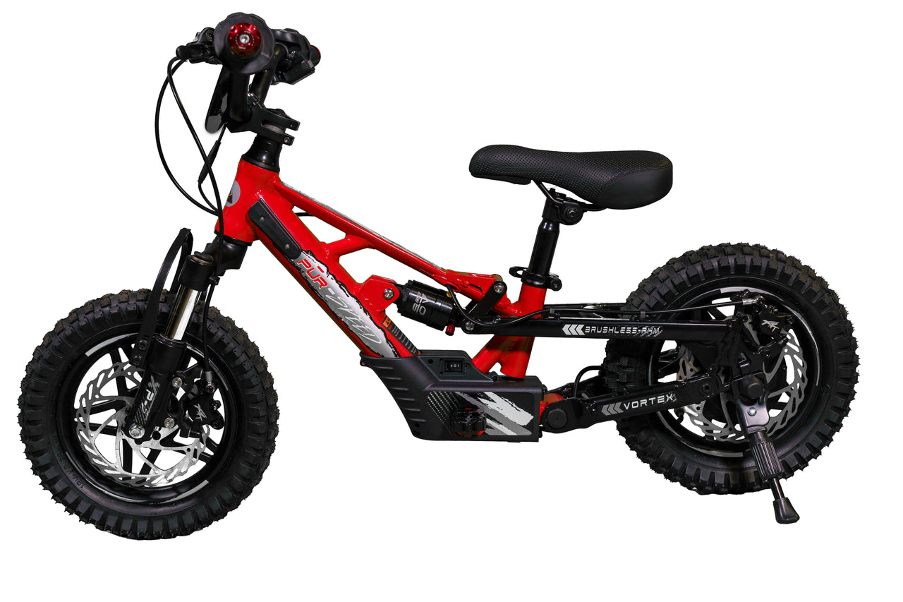 Pῡr-Speed 12" Xtreme ULTRA Electric Balance Bike with FULL SUSPENSION, 36v/250w Motor and 5.0Ah Battery