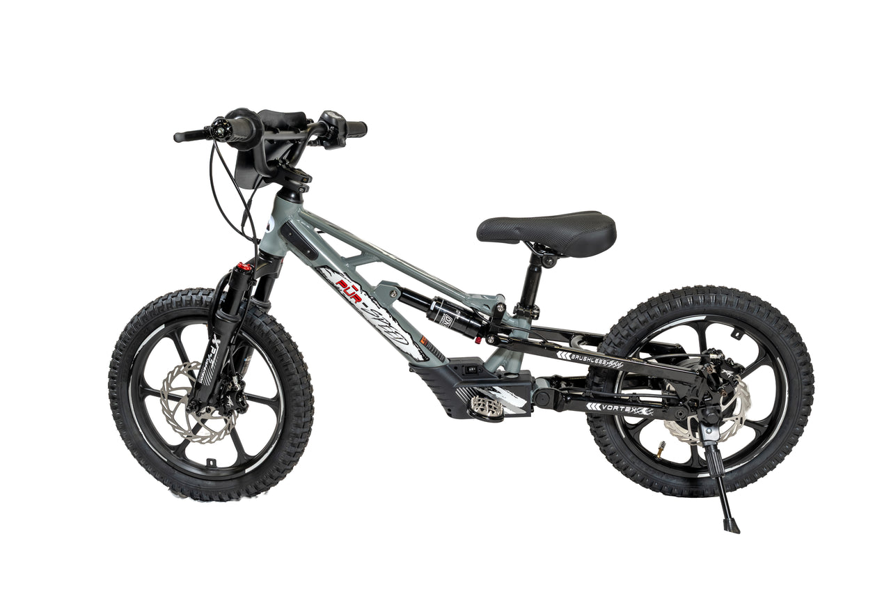 Pῡr-Speed 16" Xtreme ULTRA Electric Balance Bike with FULL SUSPENSION, 52v/350w Motor and 5.0Ah Battery