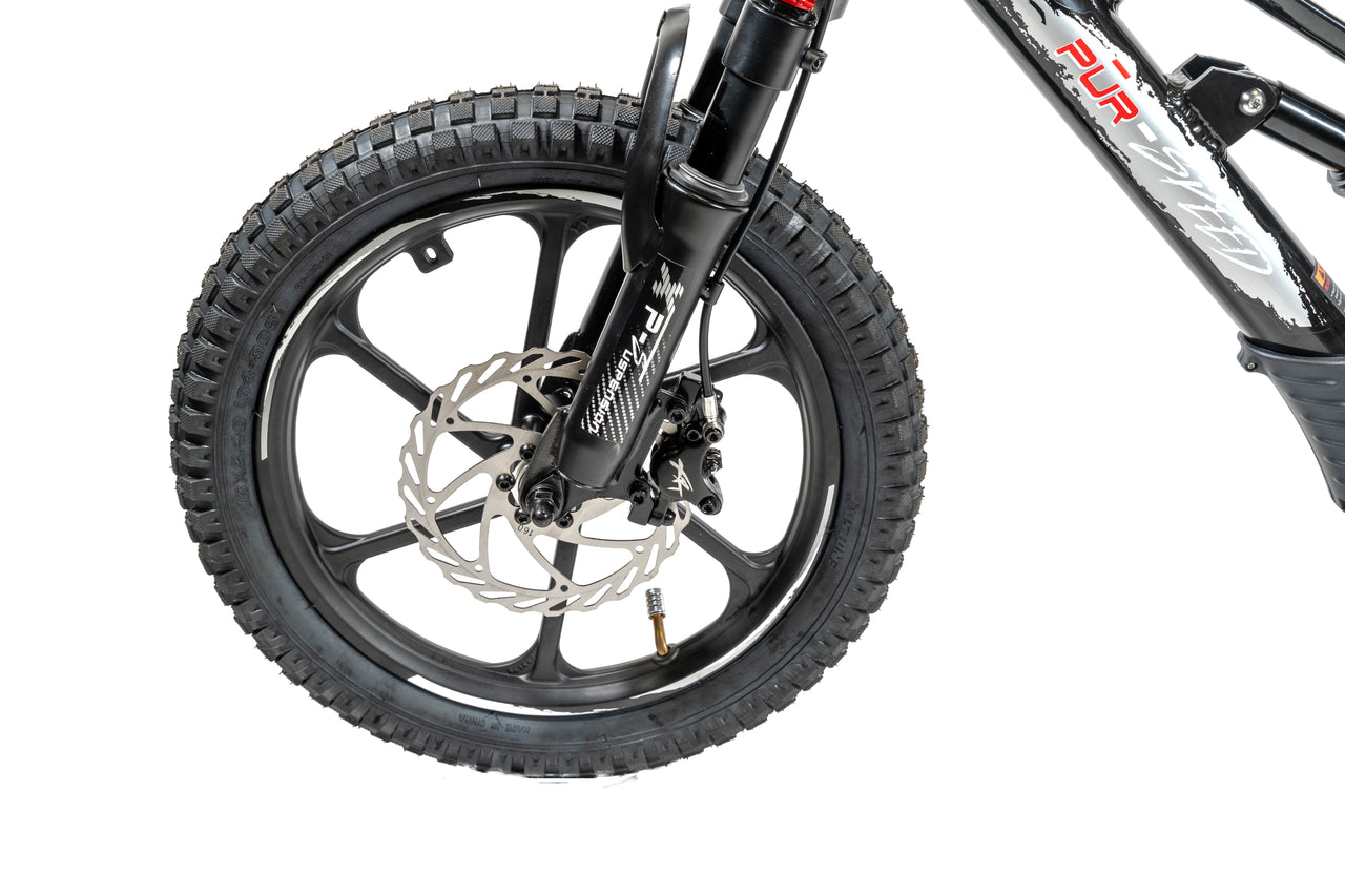 Pῡr-Speed 16" Xtreme ULTRA Electric Balance Bike with FULL SUSPENSION, 52v/350w Motor and 5.0Ah Battery