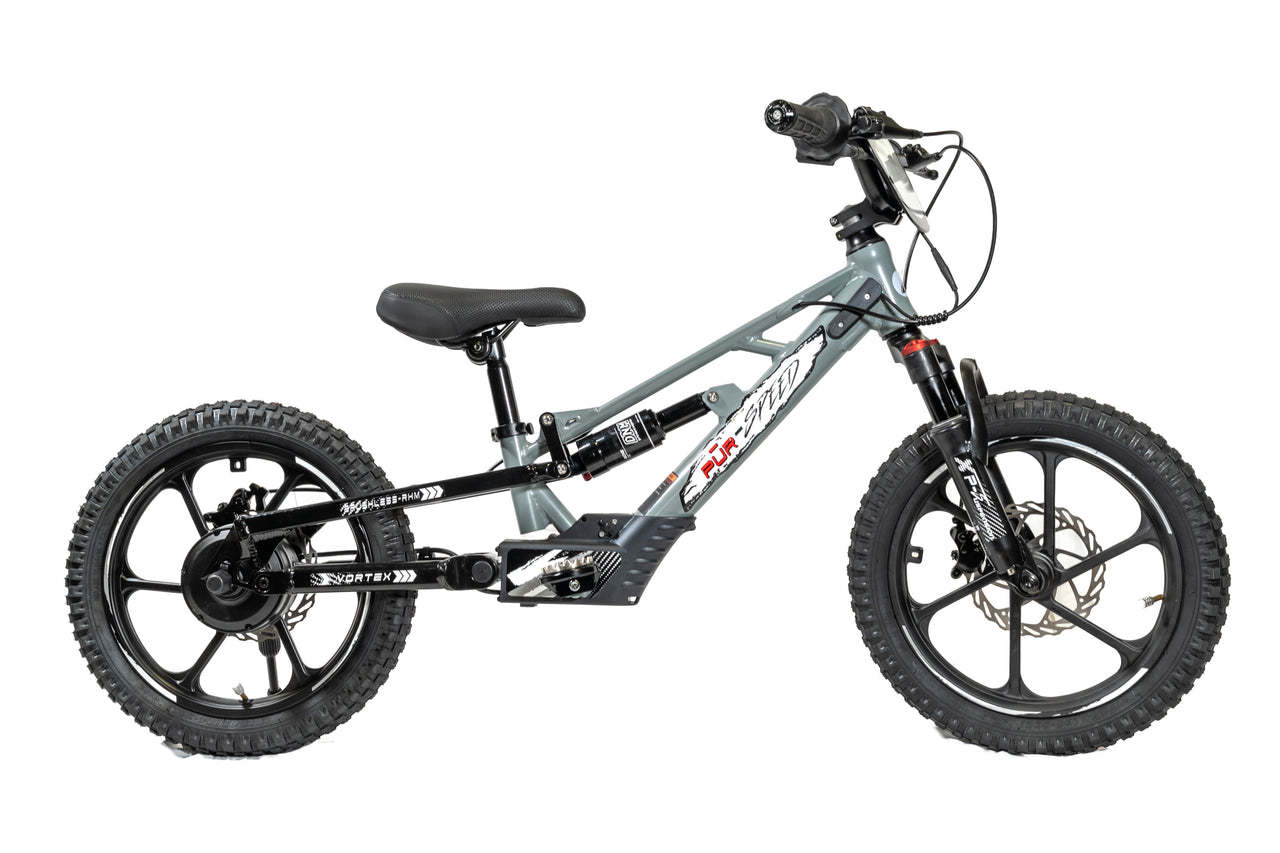 Pῡr-Speed 16" Xtreme ULTRA Electric Balance Bike with FULL SUSPENSION, 52v/350w Motor and 5.0Ah Battery