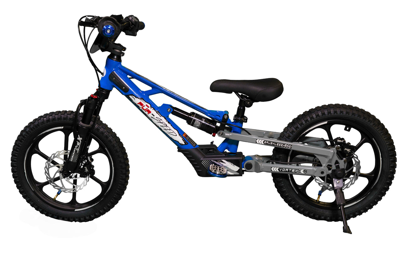Pῡr-Speed 16" Xtreme ULTRA Electric Balance Bike with FULL SUSPENSION, 52v/350w Motor and 5.0Ah Battery