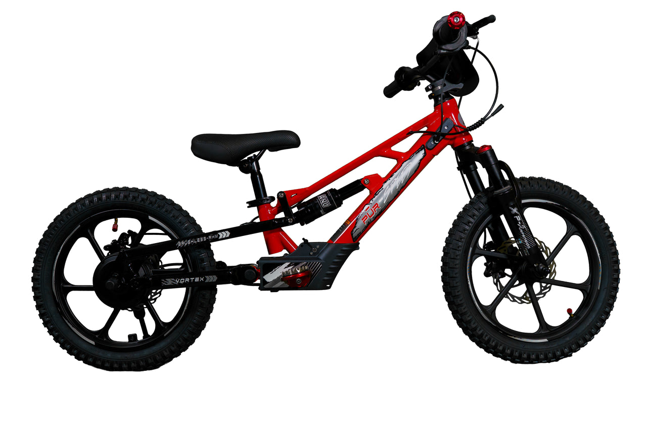Pῡr-Speed 16" Xtreme ULTRA Electric Balance Bike with FULL SUSPENSION, 52v/350w Motor and 5.0Ah Battery