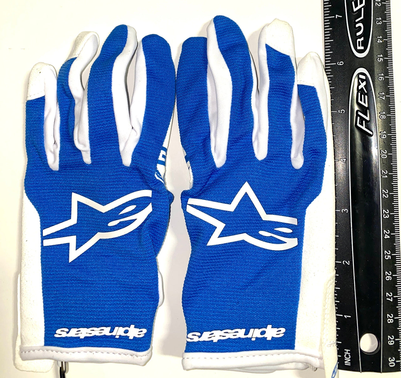 Children's MX Gloves- Alpine Stars Radar (Size Youth M) UCLA BLUE/WHITE