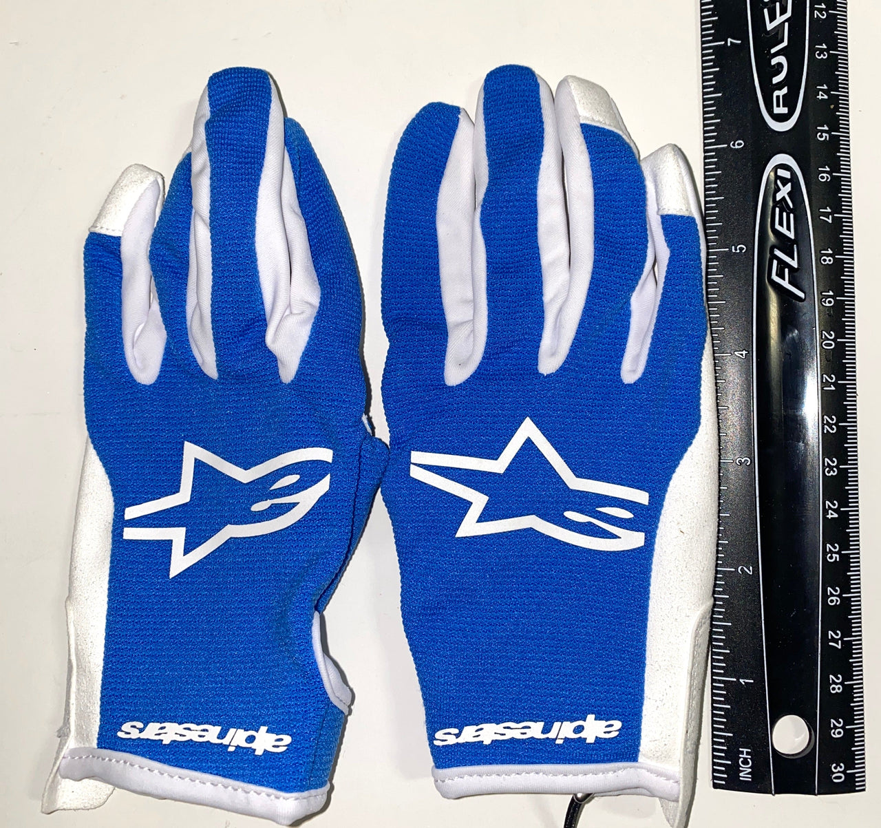 Children's MX Gloves- Alpine Stars Radar (Size Youth S) UCLA BLUE/WHITE