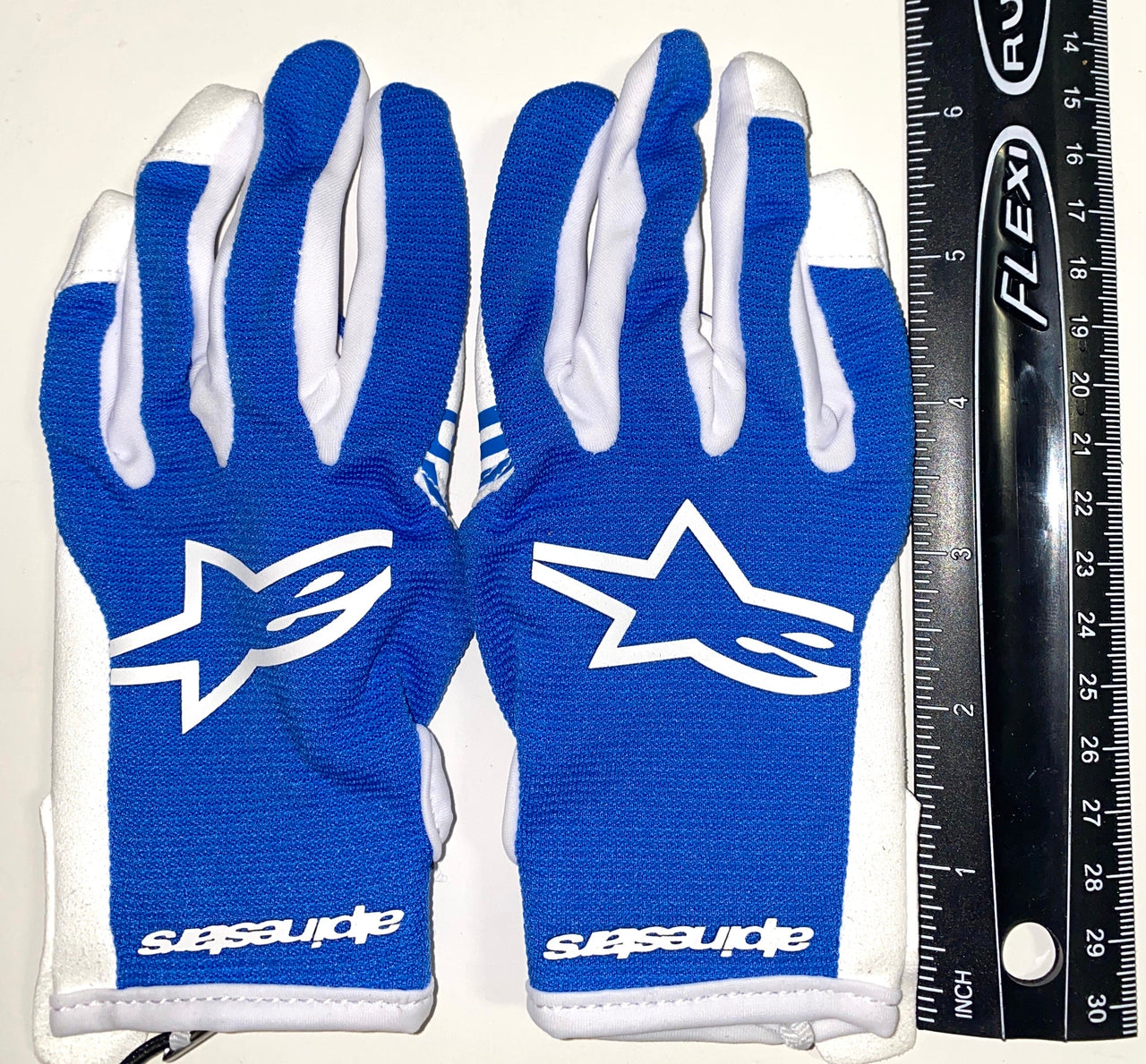 Children's MX Gloves- Alpine Stars Radar (Size Youth XS) UCLA BLUE/WHITE