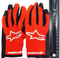 Thumbnail for Children's MX Gloves- Alpine Stars Radar (Size Youth M) HOT ORANGE and BLACK