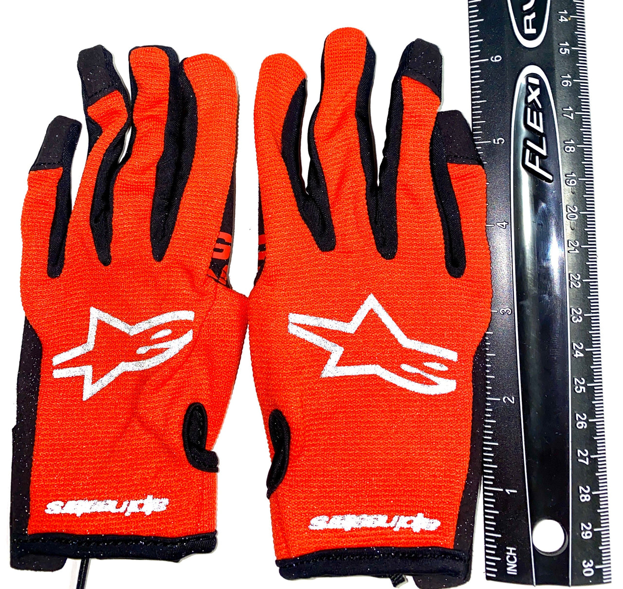 Children's MX Gloves- Alpine Stars Radar (Size Youth XXS) HOT ORANGE and BLACK