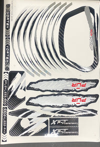Thumbnail for Factory Graphics Kit- White/Red on Silver Background For 16